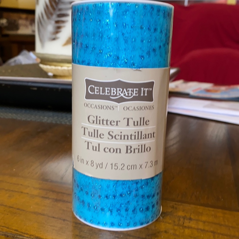 Blue Glitter Tulle